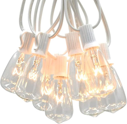 Hometown Evolution, Inc. Vintage Outdoor Patio String Lights with ST11 Clear Light Bulbs (White Wire, 10 ft)