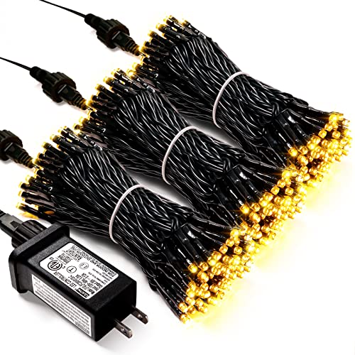 JMEXSUSS 300 LED Warm White Christmas Tree Lights Plug in