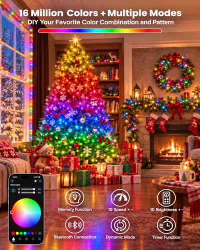 1000LED Smart RGB Color Changing String Lights 341FT Halloween Lights App