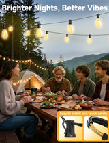 Likesky 130FT LED Outdoor String Lights with Remote Waterproof Patio Lights with Shatterproof S11 Bulbs, Dimmable Outside Hanging Light Connectable for Porch Backyard Yard Garden Decor 2700K
