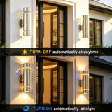 Cerdeco 13" Stainless Steel Cylinder Dusk to Dawn Outdoor Wall Sconce