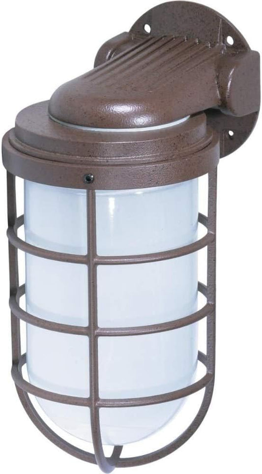 Nuvo Lighting SF76/623 Industrial Style Large Heavy Duty Aluminum Durable Outdoor Wall Mount Porch and Patio Light with Frosted Glass, Old Bronze