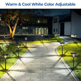 CINOTON RGBCW Solar Pathway Lights Outdoor, 3 Lighting Modes, 18 Pack