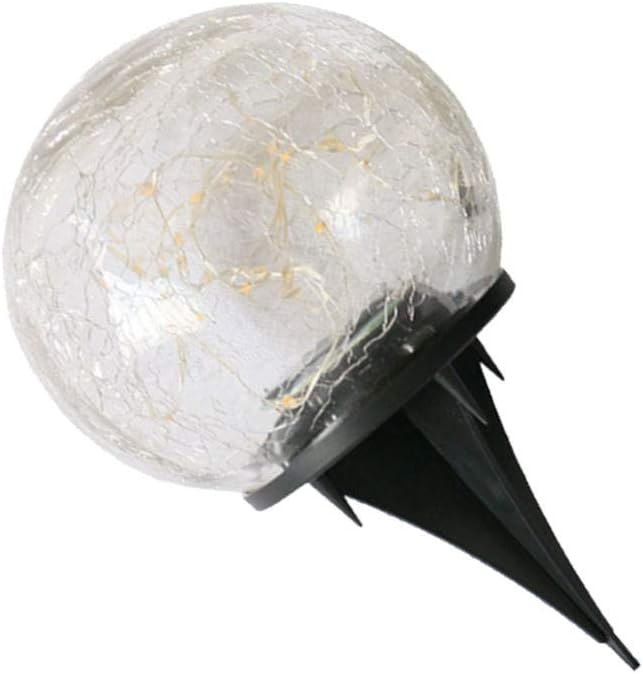 Uonlytech Cracked Glass Ball Lights Solar Gazing Ball Light 3.94 Inch Outdoor for Garden Pool Yard Pathway Patio Decor