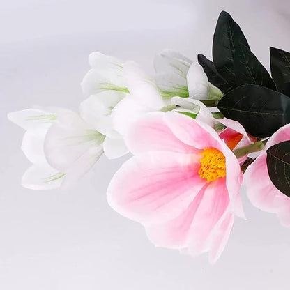 Solar Lights Outdoor - New Upgraded Solar Garden Lights, Multi-Color Changing Magnolia Solar Flower Lights for Patio,Yard Decor, Bigger Flower and Wider Solar Panel (2 Pack)