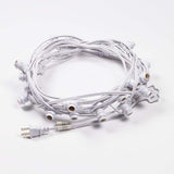 fantado (Cord Only 25 Socket Outdoor Commercial DIY String Light 29 FT White Cord w/ E12 C7 Base, Weatherproof | Lumora