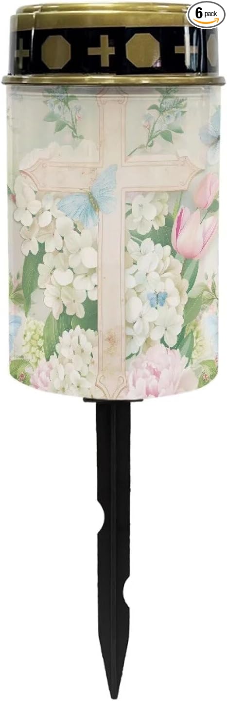 White Cross Solar Led Lights for Outside Waterproof Cemetery Solar Lights for Grave Cemetery Decor Candle Lamp | Lumora