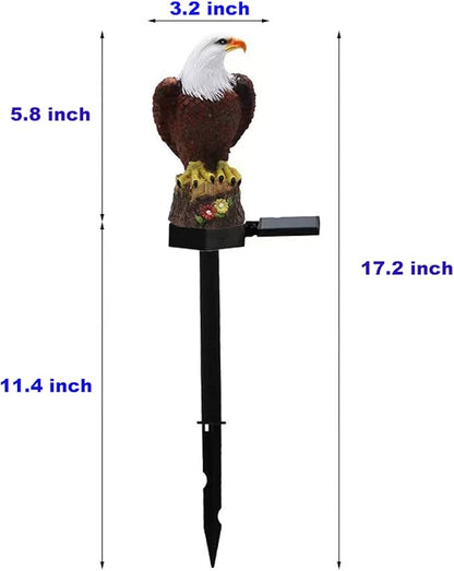 Solar Garden Light Resin Blad Eagle Figurine Dusk Dawn Solar Yard Light Animal Solar Stake Light Outdoor Decorative Eagle Statue Path Lights for Garden Lawn Patio Yard Walkway Courtyard Decoration