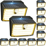 [12 Packs] Solar Motion Lights Outdoor, Ultra Bright Solar Fence Lights with Motion Sensor, IP65 Waterproof Security Light 3 Modes, 270° Lighting Angle, Wall Lights for Deck Patio Fence Garage Door