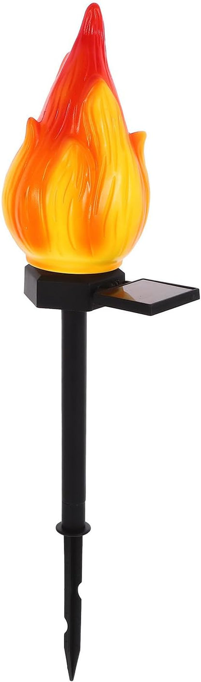Solar Flame-Shape Garden Stake Light Outdoor Patio Yard Decorative Solar Pathway Lamp with Flickering Flame Effect for Landscape and Walkway Lighting