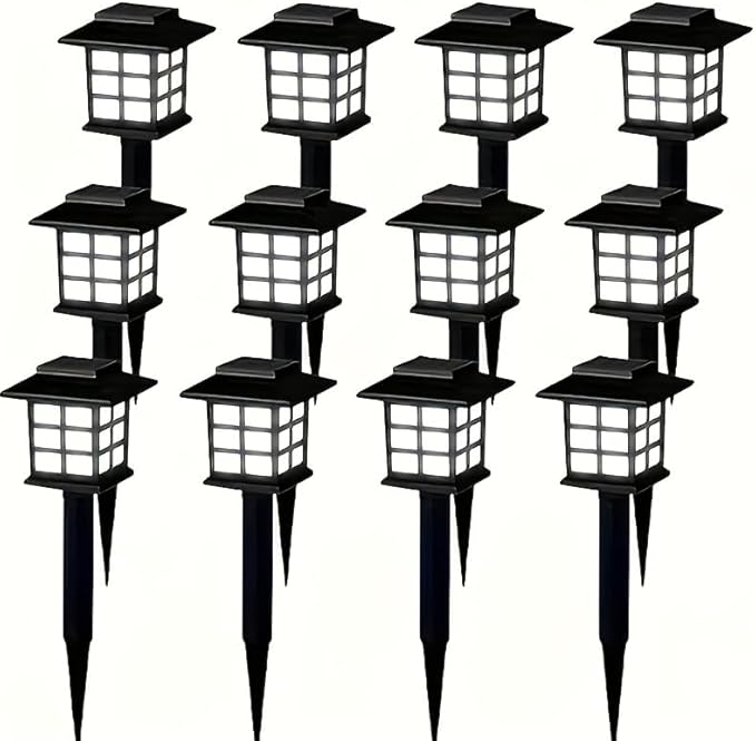 IP54 Waterproof Solar Lights Multi-Color Outdoor Lawn Lights Garden Path Holiday Decorative Lights (White Light - 11PCS)