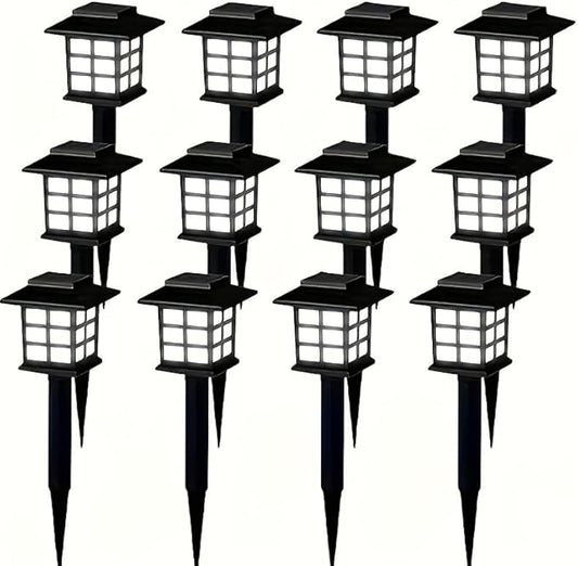 IP54 Waterproof Solar Lights Multi-Color Outdoor Lawn Lights Garden Path Holiday Decorative Lights (White Light - 11PCS)
