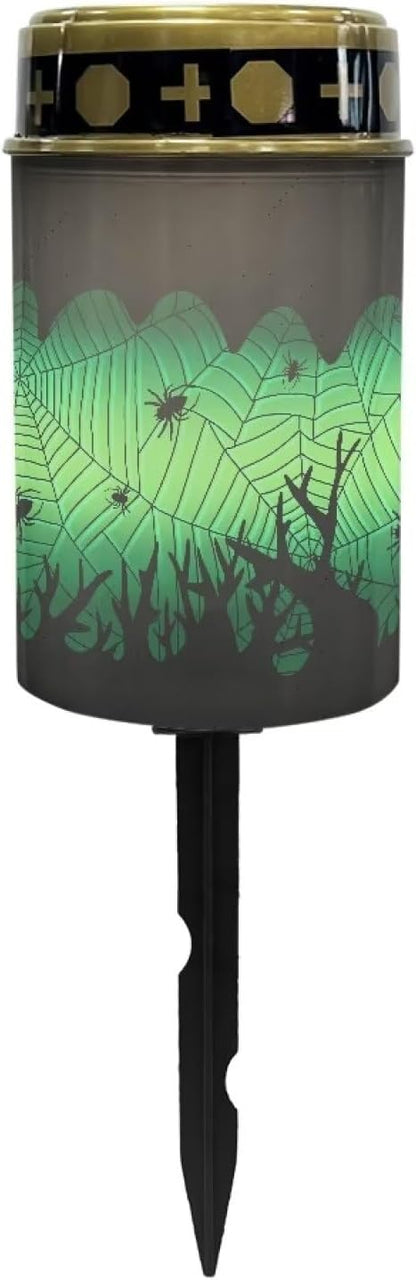 Cobweb Solar Light Outdoor Rose Solar Garden Light Solar Powered Landscape Path Light Halloween Decoration Bright Solar Path Lights for Yard Lawn Easy to Install