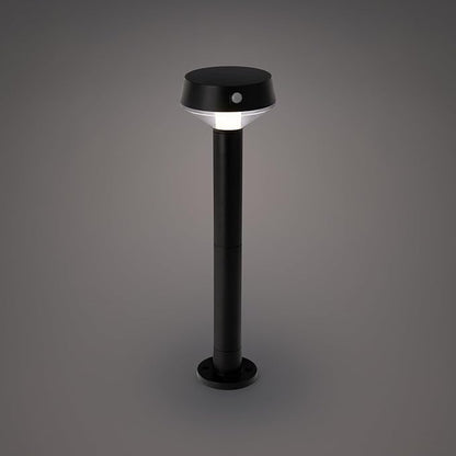 EcoPath Solar Collection LED Landscape Path Light or Fence Post Light with Linkable IR Motion Sensor and Daylight Sensor 80 Lumens 8 Hours on Full Charge 3000K in Black (Pack of 2)