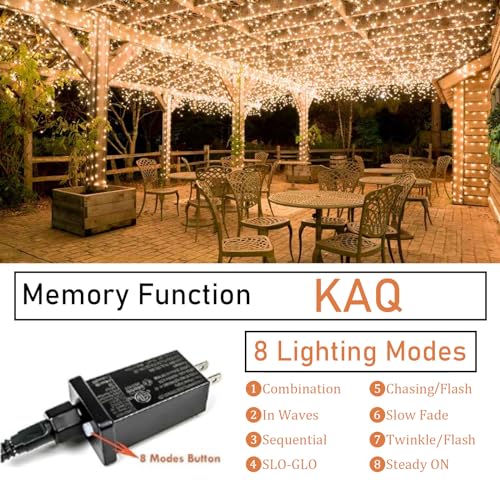 KAQ Connectable 200LED 66Ft String Lights, Christmas Lights Indoor Outdoor