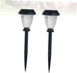 balacoo 2pcs Solar Ground Lamp Outdoor Decorative Garden Lights Landscape Insert Lights for Patio Park Straw Hat | Lumora
