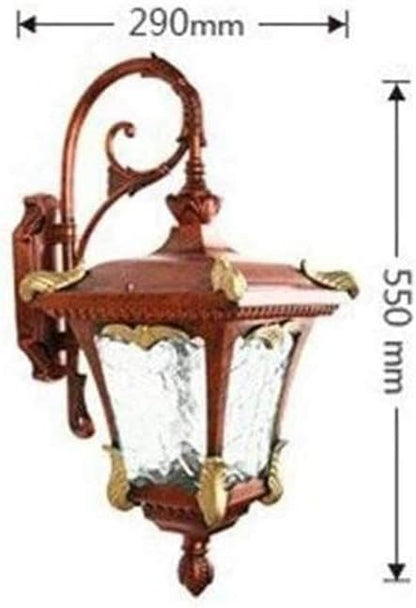 Wall Mounted Light Wall Lamp Retro Outdoor Plug-in with Lampshade Lantern Waterproof Metal Glass Wall Light Fixture E27 Decor Courtyard Garden Patio Vintage Mounted Lighting Cafe Garden (Brown)