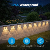 8 Pack Solar Fence Lights Outdoor, Deck Light Solar Powered, IP65 Waterproof Led Riling Solar Lights for Outside Yard Step, Wram White