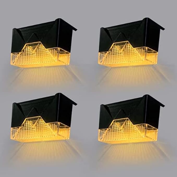 Ulalaza 4Pcs Solar Decking Lights RGB+ Changing Solar Step Lights Outdoor Waterproof Stair Lights for Fence, Deck | Lumora