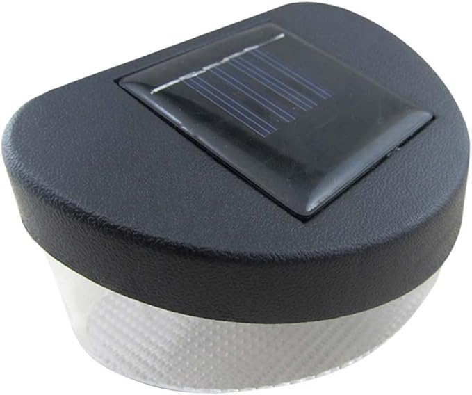 4pcs Solar Fence Lights Led Wall Lamps for Outdoor Garden Black Shell White Light for Pathway Garage and Porch Decoration
