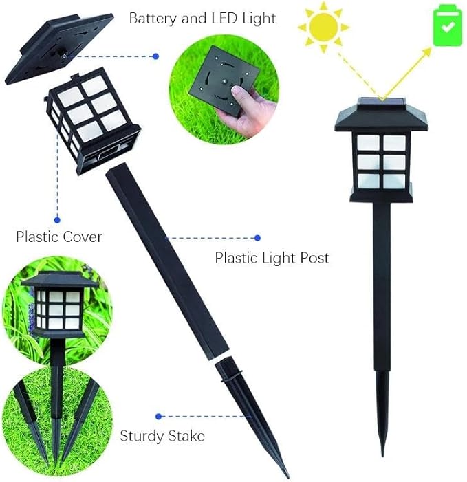 Solar Garden Lights, 6 Pack LED Outdoor Waterproof Lawn Lights, Landscape Lighting for Garden, Landscape, Path | Lumora