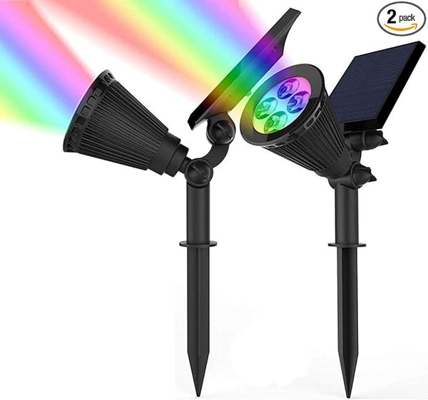Magictec Solar Spotlights, 2-in-1 Adjustable 4 LED Wall/Landscape Solar Lights with - Outdoor Security Flood Light | Lumora