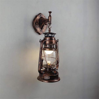 FIKNEE Rustic Wall Lantern Light Retro Antique Vintage Lamp Porch Light Fixtures Outdoor Wall Sconce Outdoor Lighting Garden Yard (Brown)