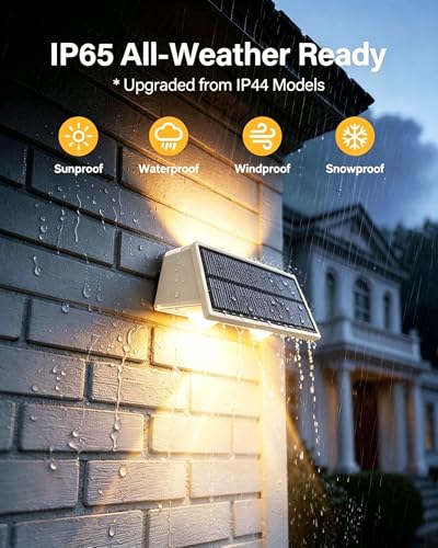 Solar Fence Lights Outdoor, 2 Pack Fence Solar Lights Waterproof
