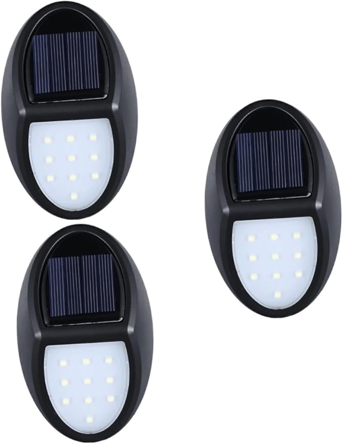 Hemoton 3pcs 10 Led Solar Deck Lights Outdoor Stair Lights Waterproof for Yard Patio Path Garden Fence Walkway Step | Lumora