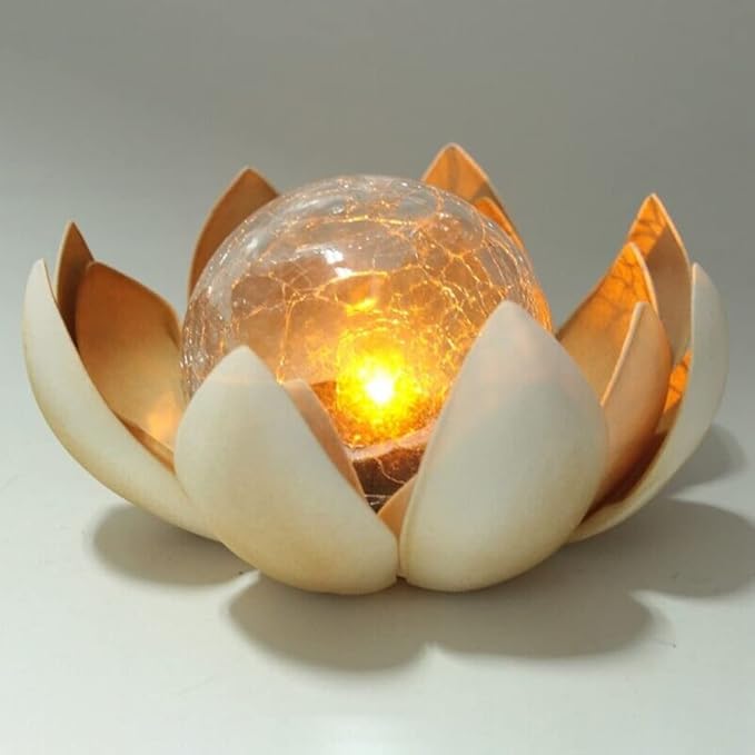 anso Outdoor Solar Light Lotus Flower Lamp Garden Decoration Waterproof Solar Path Light (Blue)