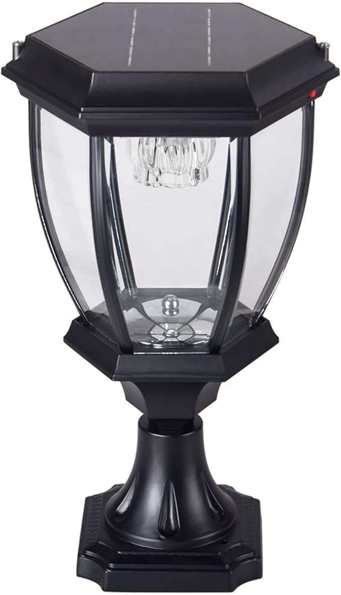 Kendal Large Outdoor Solar Powered LED Light Lamp (Black-8405)