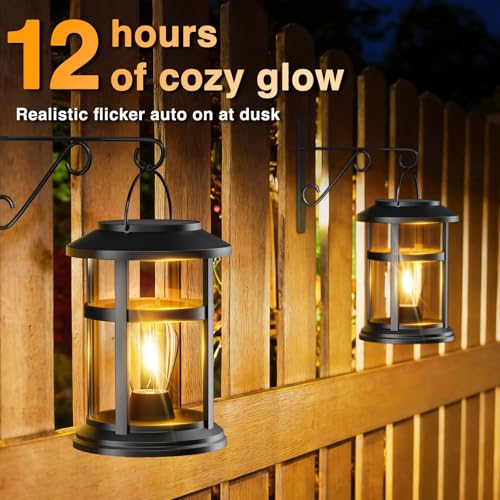 Otdair Solar Lanterns Outdoor Waterproof, Hanging Solar Lantern, 4 Pack