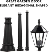 LUTEC London 12513LE4-SL LED Post Solar Light Outdoor Vintage Street Lights for Lawn Patio Yard Pathway Garden | Lumora