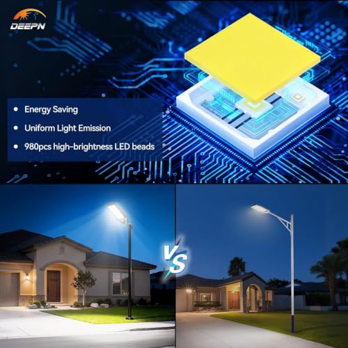 Solar Lights Outdoor, 9000W Commercial Solar Street Lights Motion Sensor