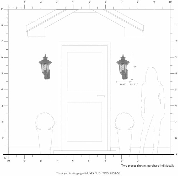 Livex Lighting 7652-58 Oxford 1 Light Imperial Bronze Cast Aluminum Wall Lantern with Light Amber Water Glass | Lumora