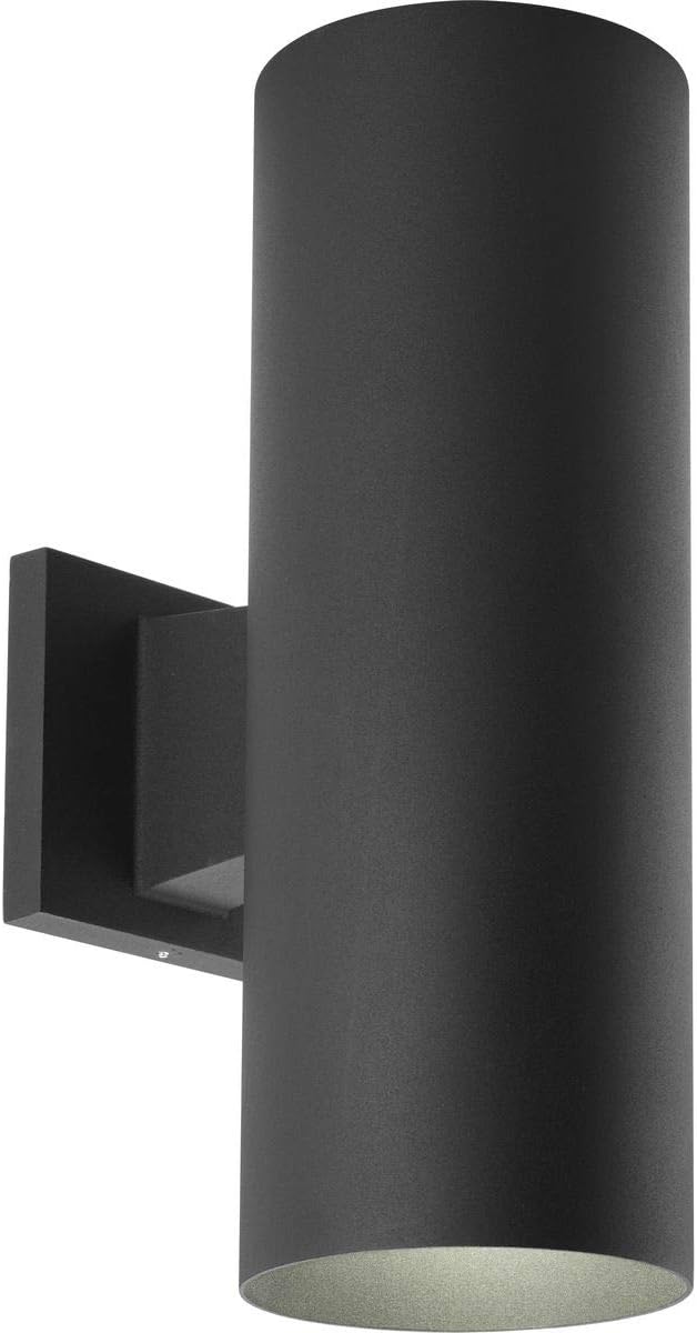 Cylinder Collection 5" Modern Outdoor Up/Down Wall Lantern Light Black