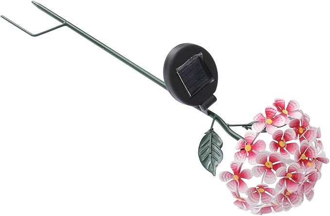 Operitacx Solar Hydrangea Lawn Stick Lamp Outdoor Solar Garden Light Red Yard Stake Pathway Lighting for Patio and Villa Landscape