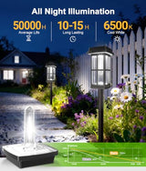Ahaorigin 4 Pack Solar Pathway Lights Outdoor, 2 Lighting Modes Waterproof Solar Lights Outdoor, Brighter Up to 15Hrs Outdoor Solar Lights for Garden Landscape Path Walkway Driveway Sidewalk