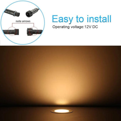 FVTLED Low Voltage Deck Lights Kit, 10 Pack of Φ1.77 Recessed LED Deck Lighting, Waterproof Outdoor Stair Lights In Ground Light for Garden,Yard,Patio,Step(Warm White)