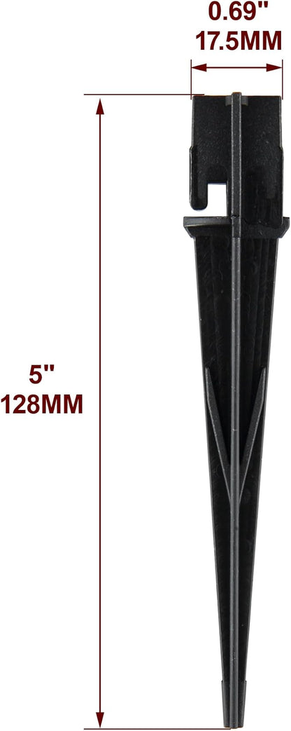 10PCS Plastic Ground Spikes, Replacement Stakes for Candy Cane Lights, Maintain Candy Cane Pathway Lights, 0.68 * 5 Inch Markers