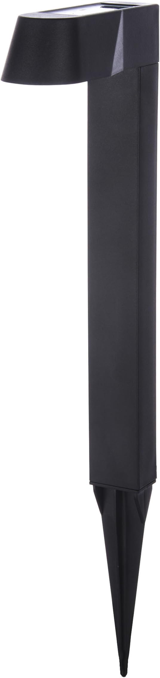 Alpine Corporation 18" H Outdoor Solar Modern Pathway Lights, Waterproof Cool White LEDs, Matte Black - Set of 4