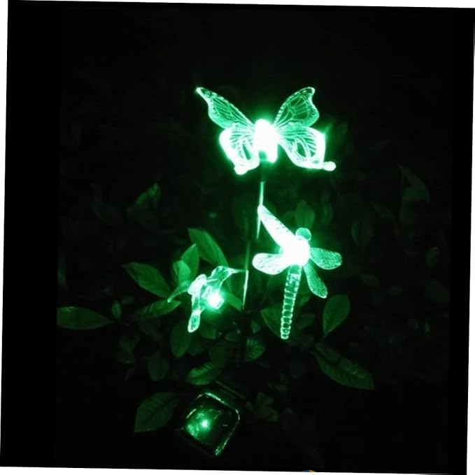 Balacoo Solar Garden Stake Lights Color Changing Hummingbird Dragonfly Decor for Outdoor Lawn Pathway Easy Install Solar Landscape Lighting