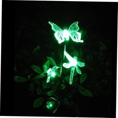 Balacoo Solar Garden Stake Lights Color Changing Hummingbird Dragonfly Decor for Outdoor Lawn Pathway Easy Install Solar Landscape Lighting