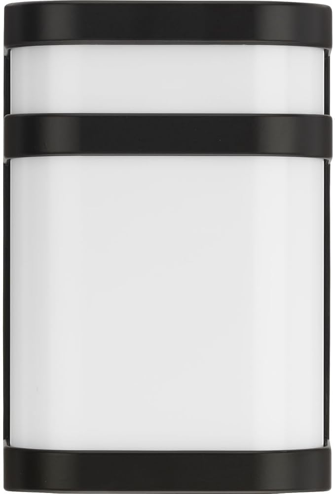 Progress Lighting Valera LED Collection 1-Light Matte White Acrylic Shade Modern Outdoor Small Wall Lantern Light Architectural Bronze