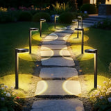 APONUO 12 Pack Solar Pathway Lights Outdoor, 3 Color Temperatures Selectable CCT, Focused Ground Spot Lens, Brighter Up to 12 Hrs IP65 Waterproof Path Lights for Walkway Driveway Yard Garden, Black