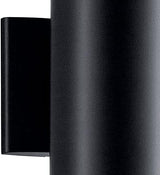 Kichler Cylinders 12" Outdoor Wall Sconce in Black, 2-Light Exterior Wall Light, Cylinder Fixture, (12" H x 5" W) | Lumora