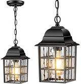 VIANIS Outdoor Pendant Lights, Black Outdoor Lanterns for Front Porch