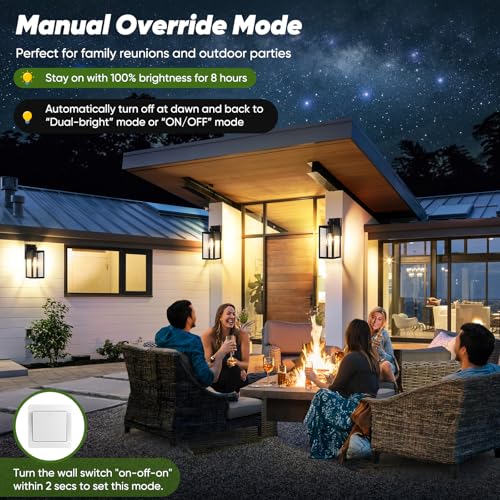 BesLowe 2-Pack 13” Upgraded Motion Sensor Outdoor Wall Lights, Bronze