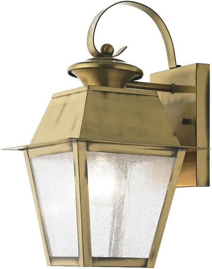 Livex Lighting 2162-61 Mansfield 1-Light Outdoor Wall Lantern, Charcoal