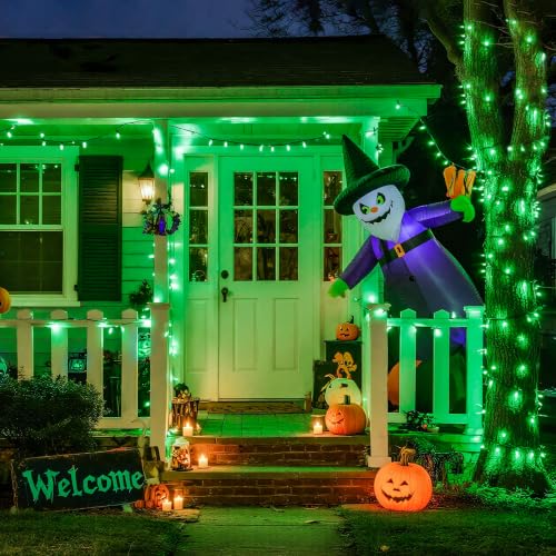 JMEXSUSS 200 LED Halloween Lights Outdoor, 66ft Green String Lights Plug in
